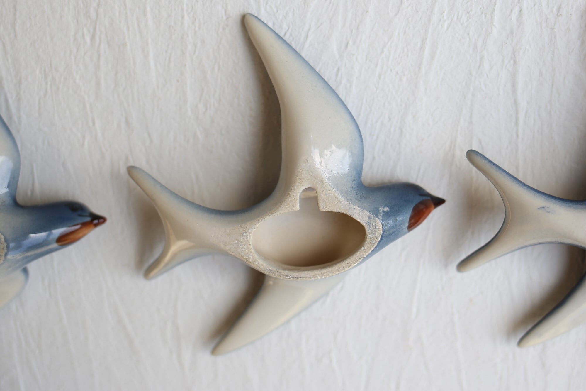 フランス アンティーク ヴィンテージ 陶器製 壁掛け ツバメ N-03202