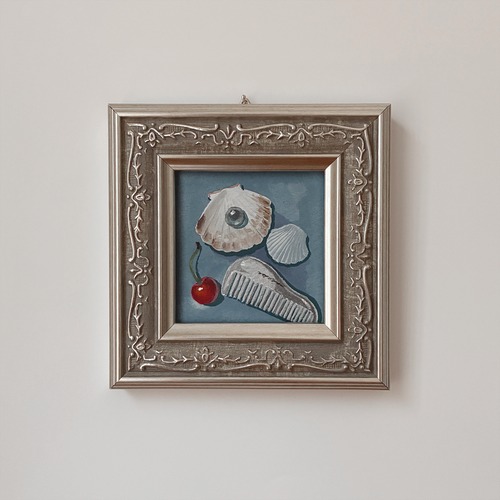 【あべのえる】Still Life 貝と櫛とさくらんぼ