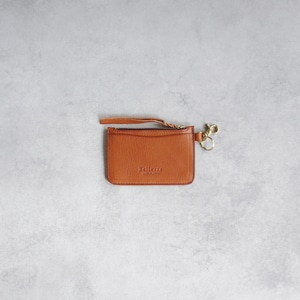 【ネックウォレット】ミニ財布 メンズ レディース キーリング付き コニャック