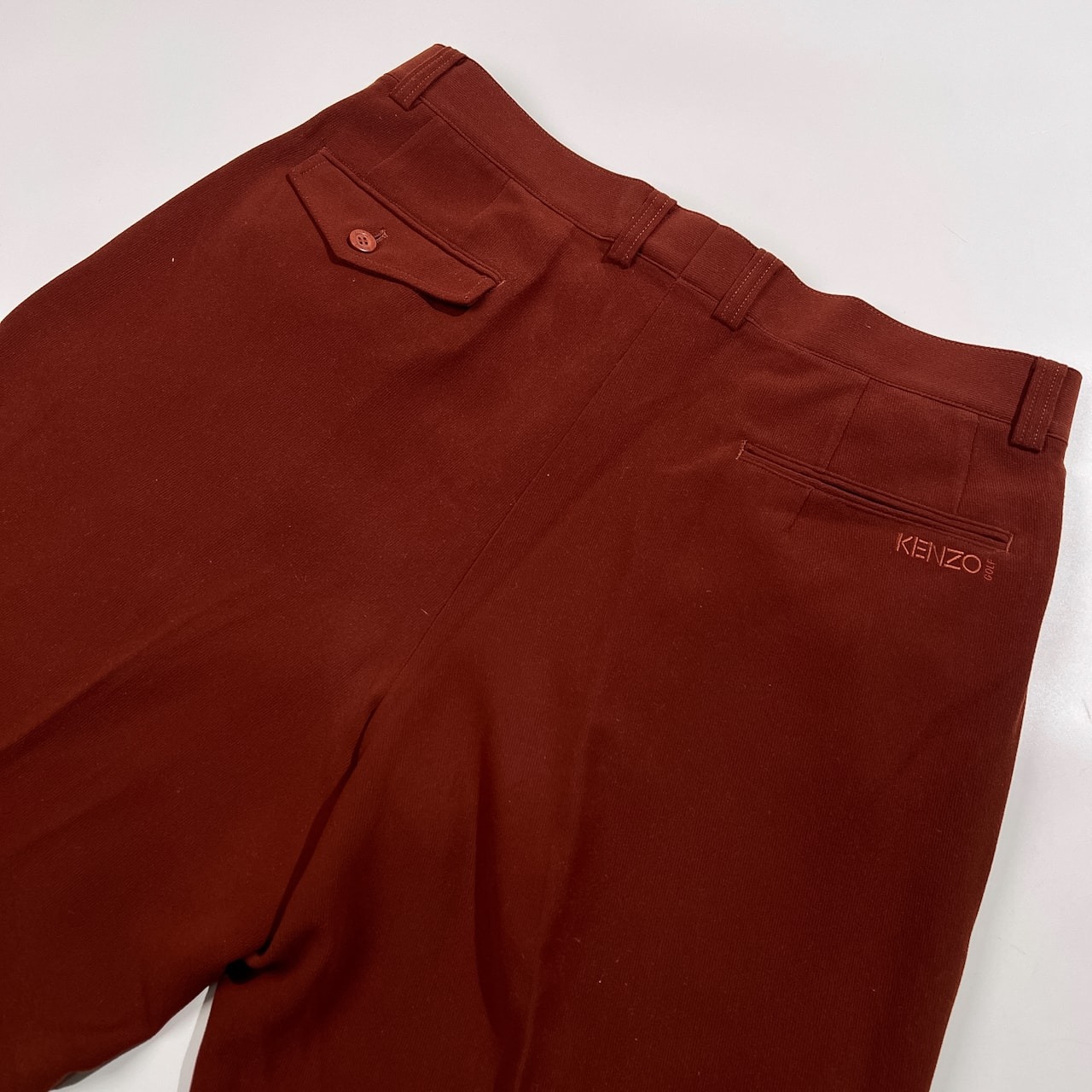 KENZO GOLF ケンゾー ゴルフ ロゴ入り ツータック スラックスパンツ サイズ 91 /メンズ/テラコッタ系