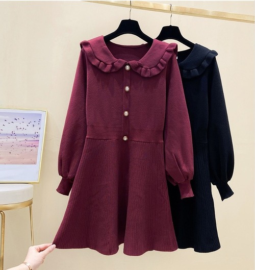 【大きいサイズXL-4XL】ファッション/人気ワンピース♪アカ/ブラック2色展開◆schmnh-130497