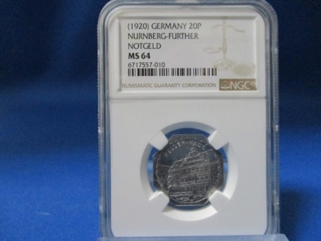 ドイツ 20ペニヒ八角形硬貨☆ぺーラーハウス／1920年／ニュルンベルク 