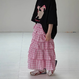 夏姫系ピンク段重ねスカート