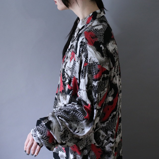 dark coloring art full pattern over silhouette shirt