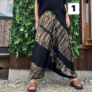 タイダイダイアゴナル染めパンツ