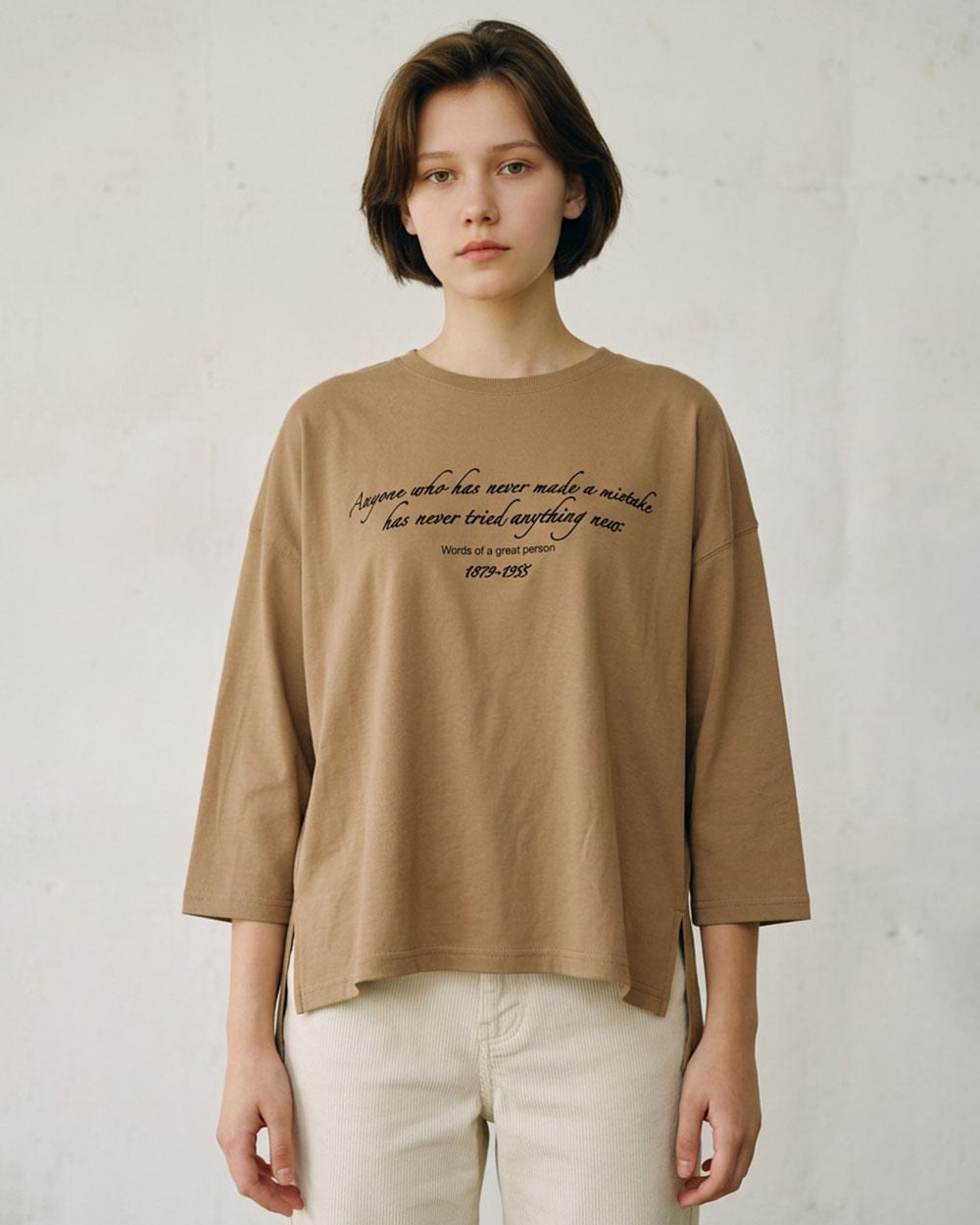 2026S/S ロゴ刺繍8分袖Tシャツ no.0613616 | BOOGIE-WOOGIE