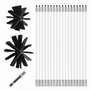 【特価処分】煙突ブラシキット 長さ調整可能41cm-738cm 直径10cmと15cmのブラシヘッド付き 掃除が簡単 電気ドリル駆動掃除ツール 暖炉のべーク装置 安全 掃除機ドライヤーパイプ クリーニングブラシ 薪ストーブクリーンアップ 乾燥機用 家庭/産業兼用