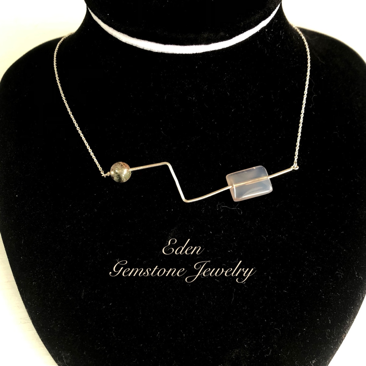 天然石連なるイレギュラーラインsilver製ネックレス | Eden gemstone 