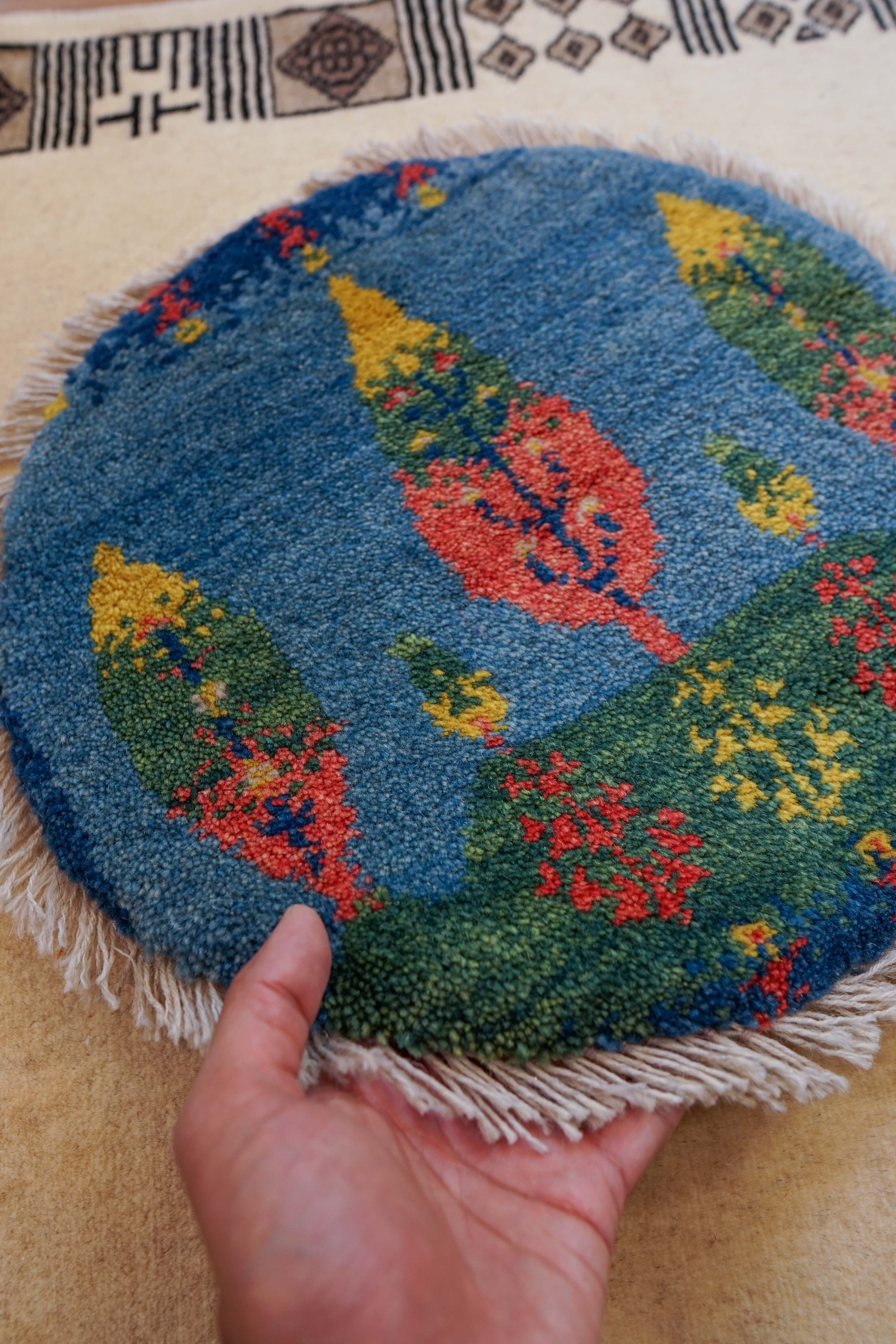 40×40cm ペルシャ絨毯 手織りギャッベ アマレ族 ギャベ | Decorworks