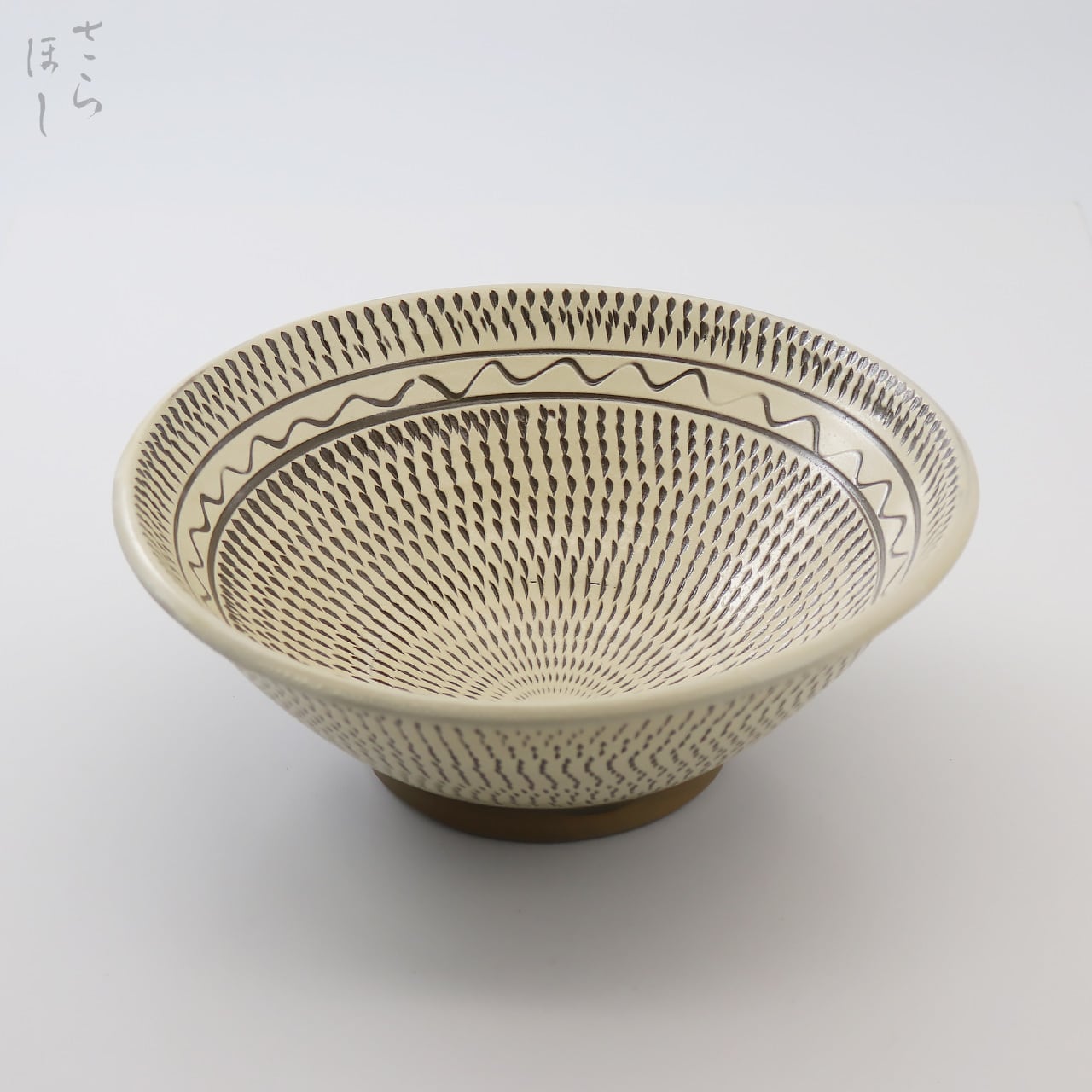 小鹿田焼 小袋窯 8寸丼 内外飛びかんな 白 直径約23.5cm 陶器 和食器