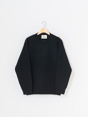 Shetland Wool Pullover knit BLACK