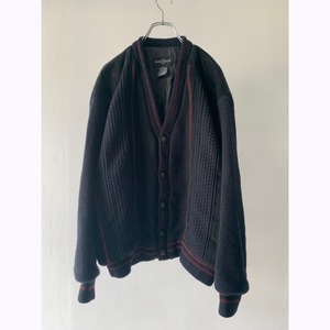 Faux suede switching knit blouson