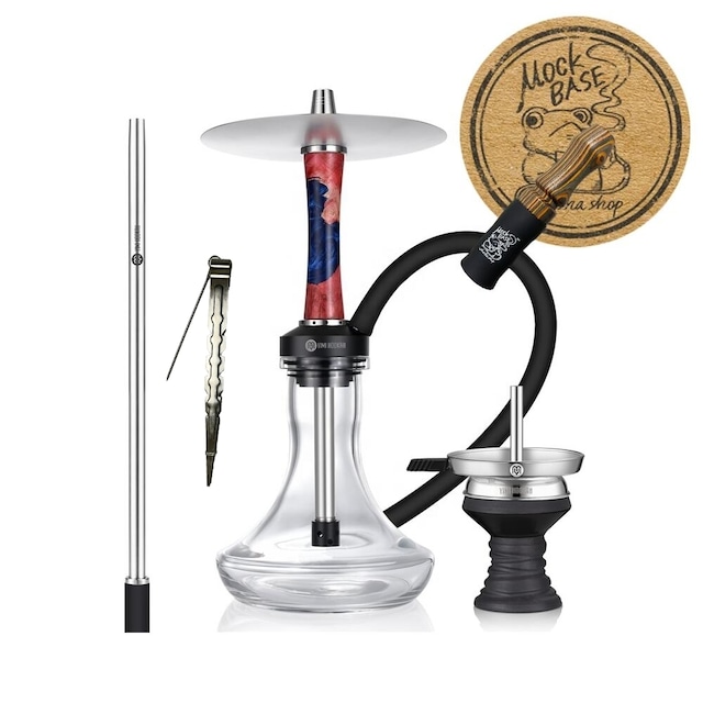 【再入荷！！】Mock-Base ＆ YIMI HOOKAH WOODZ オリジナルセット コーラル/Coral　本体　HMS　トング　ホース　ハンドル　トップ　MB-06-00009