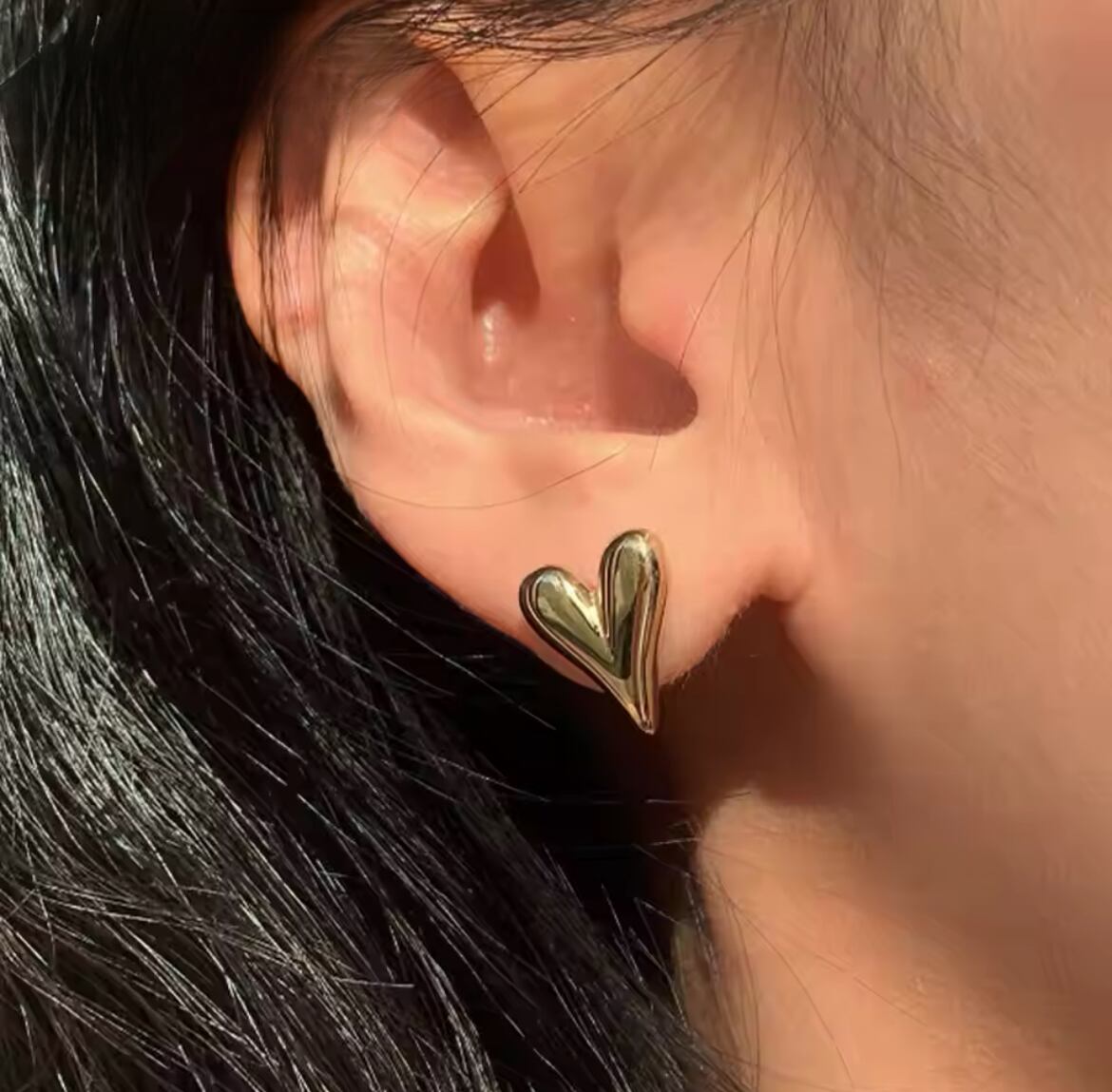 金アレ対応 ぽってりハートピアス(0667)