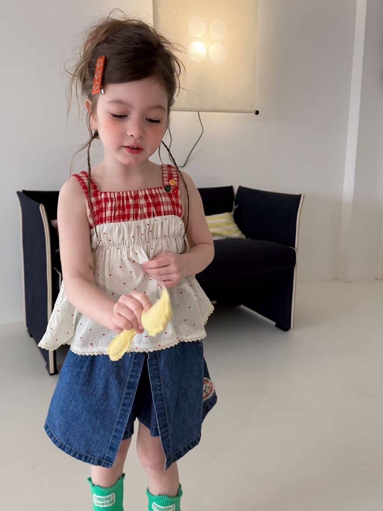 [aiai] Denim Asymmetrical Wrap Skirt Pants / [아이아이] 데님언발랩치마바지