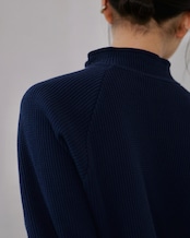 RITSUKO KARITA - Louise Hook Thermal Top :Navy|メタルフック/コットンサーマル/ユニセックス
