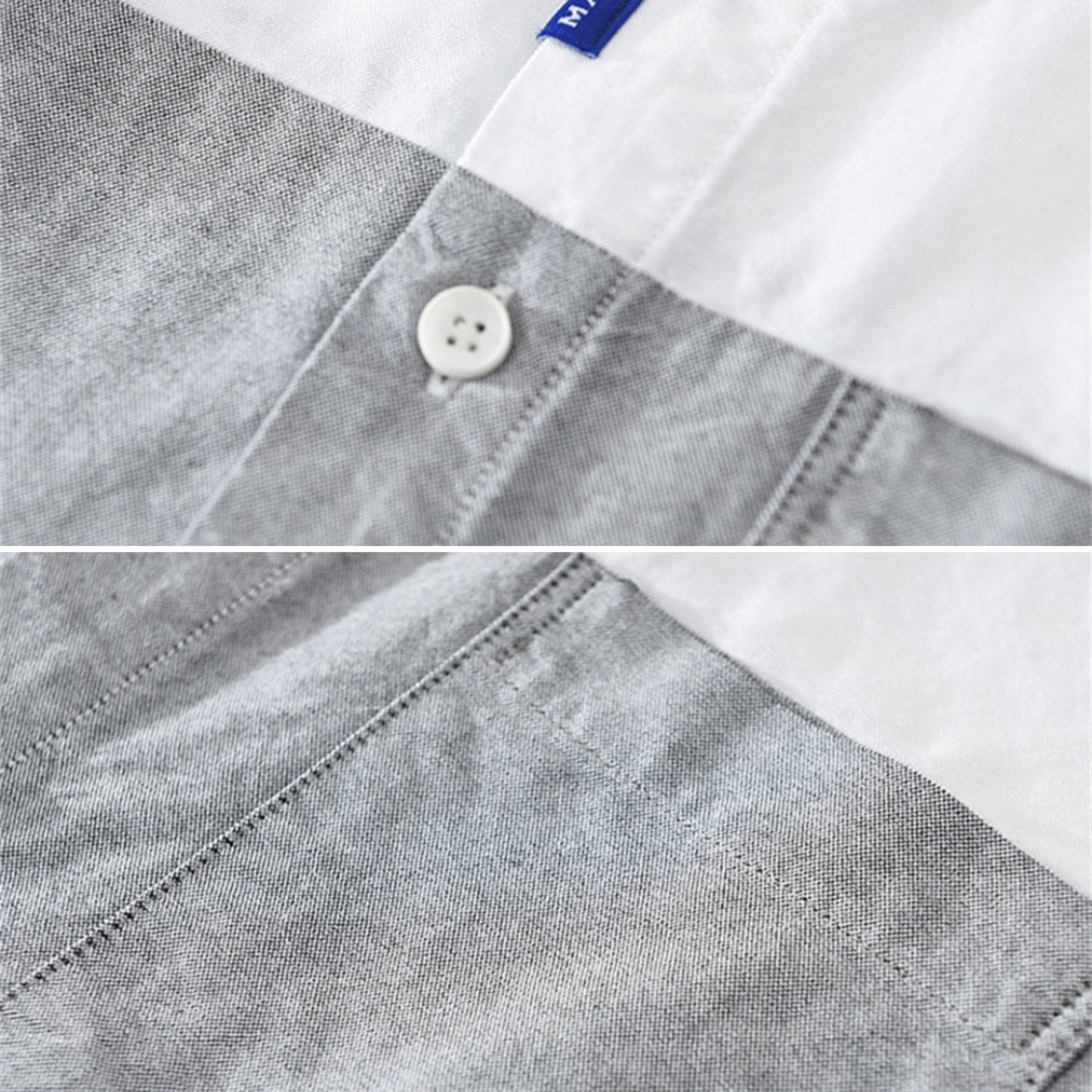 Two-Color Block Design Shirt / ツーカラー ブロック デザイン シャツ
