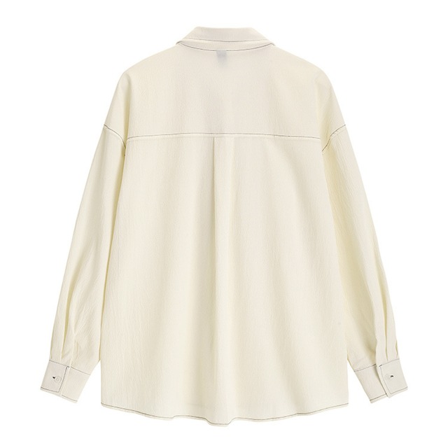 lace-up design long sleeve shirt L0041