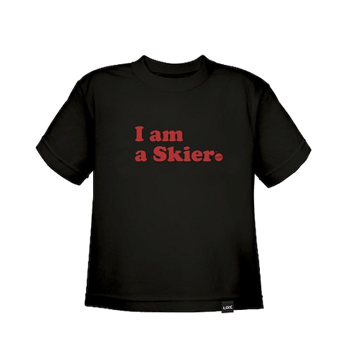 LINE： I am a Skier TODDLER TEE BLACK 4T