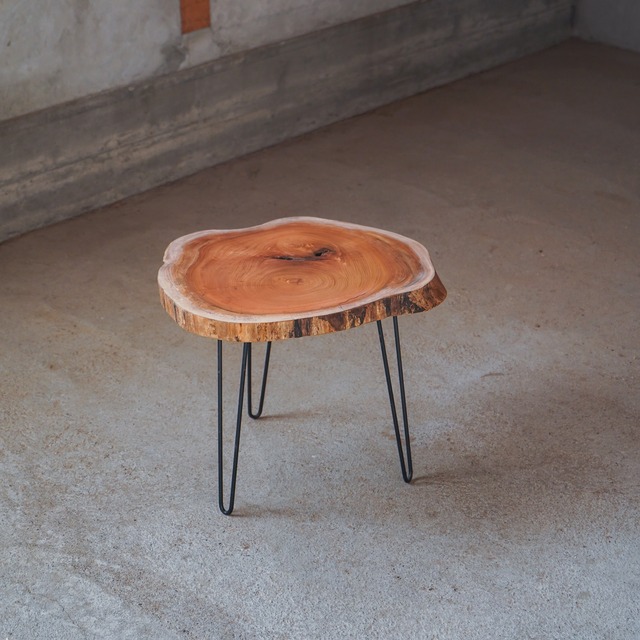 欅の輪切り ちょこっとコーヒーテーブル①（高さ・カラー変更無料）