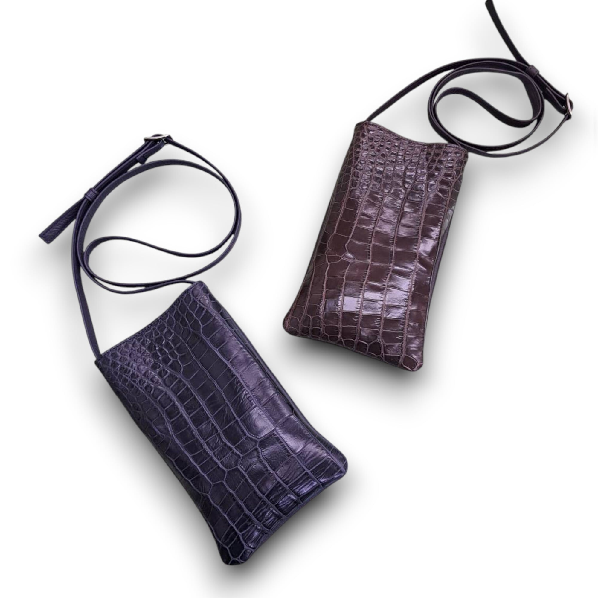 【希少クロコダイル】ネックポーチ|ミニ財布・スマホ収納対応