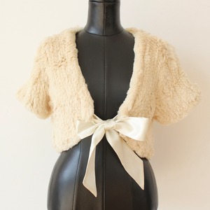 les petitesリアルラビットファーリボン付きボレロFRANCE：lp ¥28,000＋tax