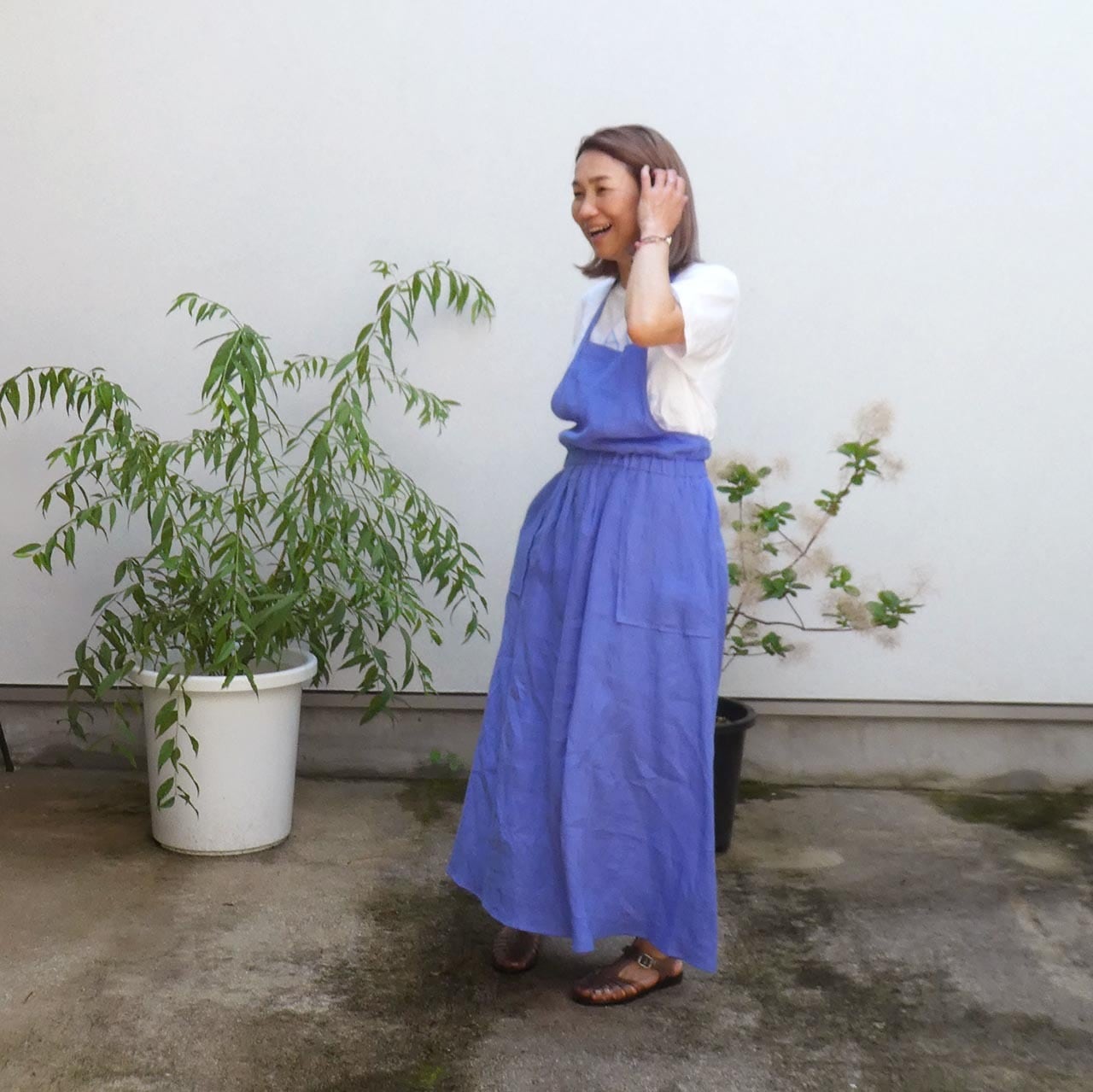 新品★サマンサモスモス★立川限定★リネンエプロンワンピース★ラベンダー サマンサモスモス 立川限定 リネン エプロンワンピース ラベンダー