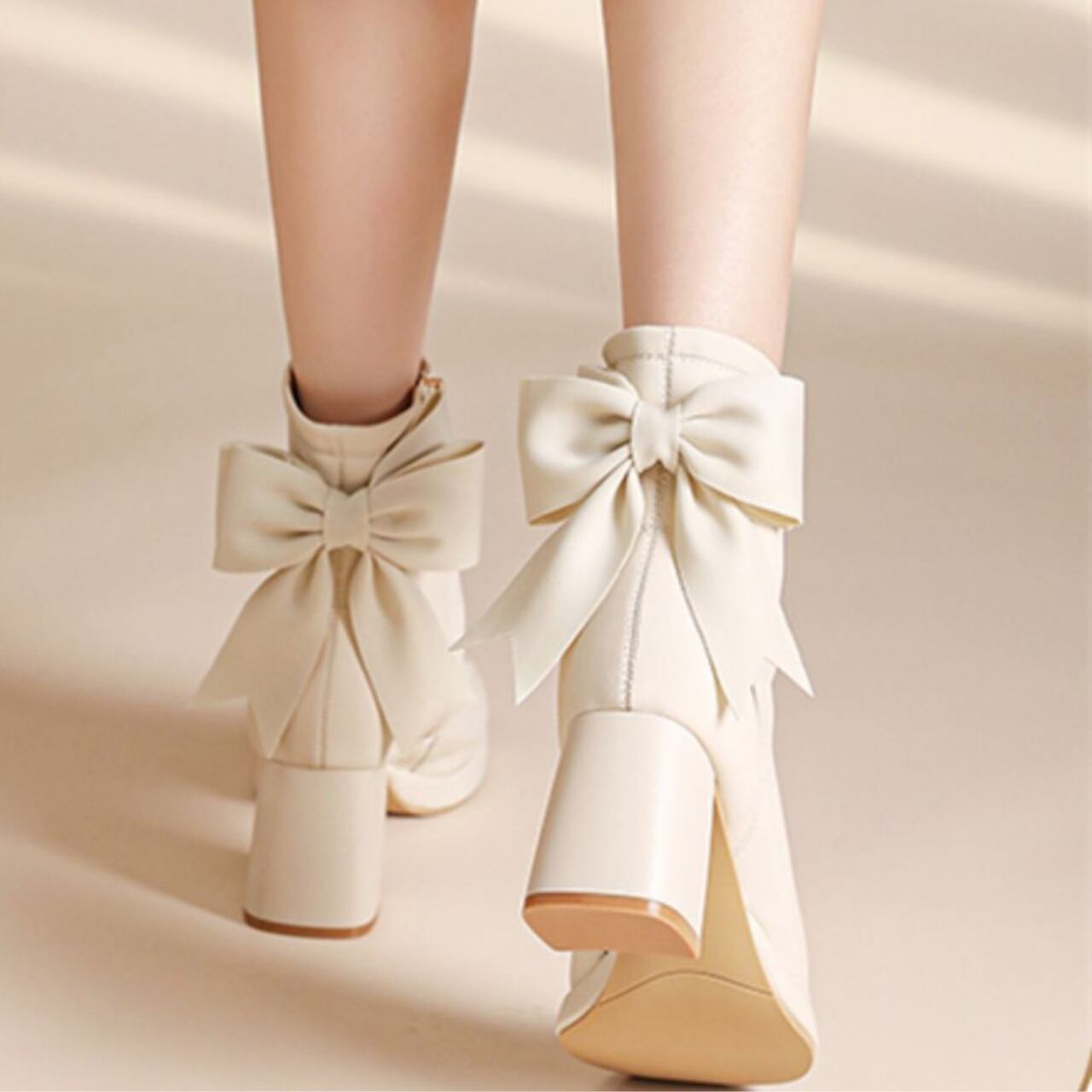Ribbon Charm Short Boots R0193