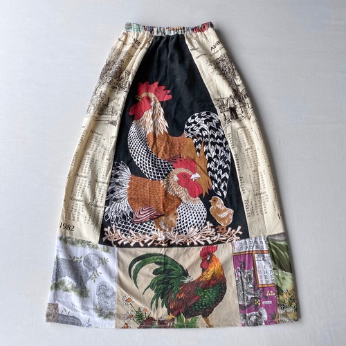 Vintage fabric patchwork remake skirt