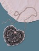 knit heart smart-phone pochette(mix black)