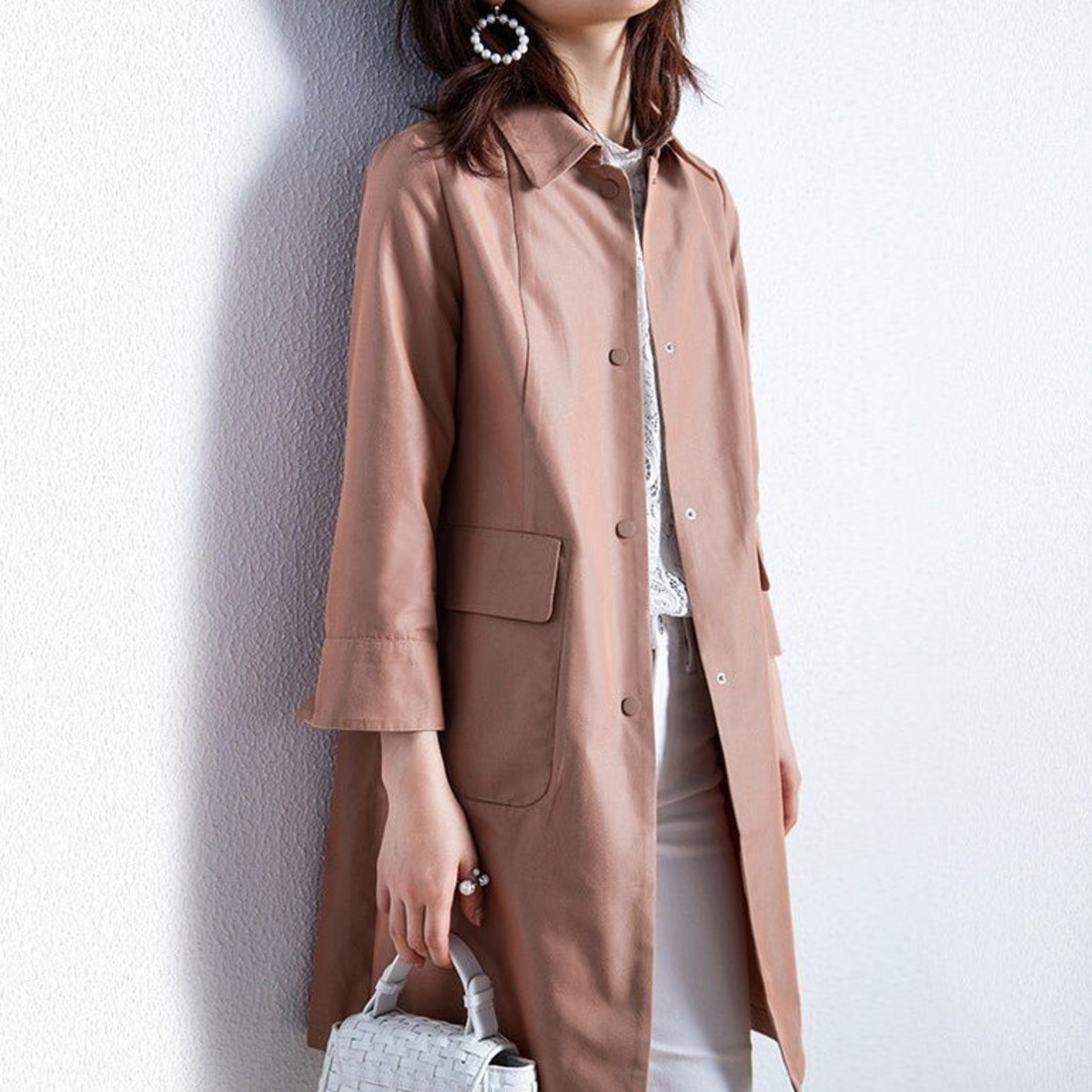 9分袖 カラートレンチコート t-00002 | Riant