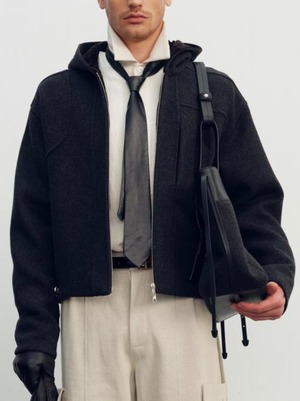 【26AW | MEN】 NULLUS ヌルス / ジャケット / WOOLEN HOODED HUNTING JACKET / NUAW26HOO001