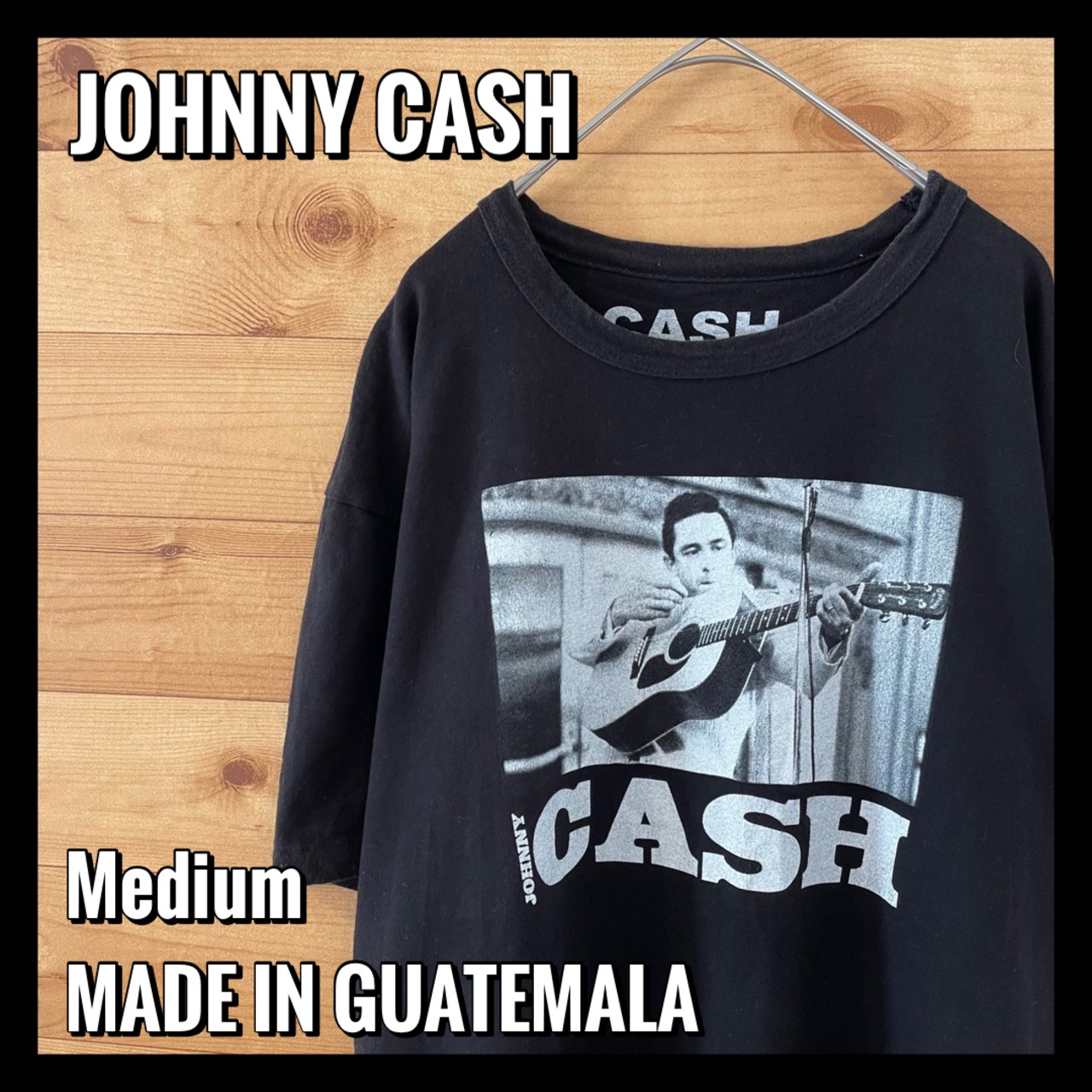 【JOHNNY CASH】ジョニーキャッシュ フォトプリント 音楽 ミュージシャン Tシャツ Mサイズ US古着 アメリカ古着