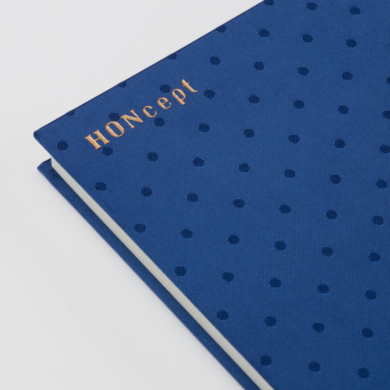 【HONcept】テキスタイルノート Charm Dot（水玉） - Navy 08（ネイビー）ノート