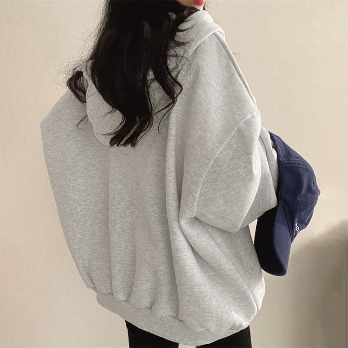 パーカー スウェット フード付き レディース 春秋 韓国 ロゴパーカー ゆったり オーバーサイズ 大人 カジュアル ストリート おしゃれ 体型カバー ボリューム袖 ボーイフレンド風 ビッグシルエット ビッグパーカー 大人可愛い 大人女子