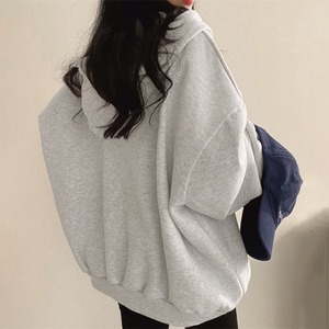 パーカー スウェット フード付き レディース 春秋 韓国 ロゴパーカー ゆったり オーバーサイズ 大人 カジュアル ストリート おしゃれ 体型カバー ボリューム袖 ボーイフレンド風 ビッグシルエット ビッグパーカー 大人可愛い 大人女子