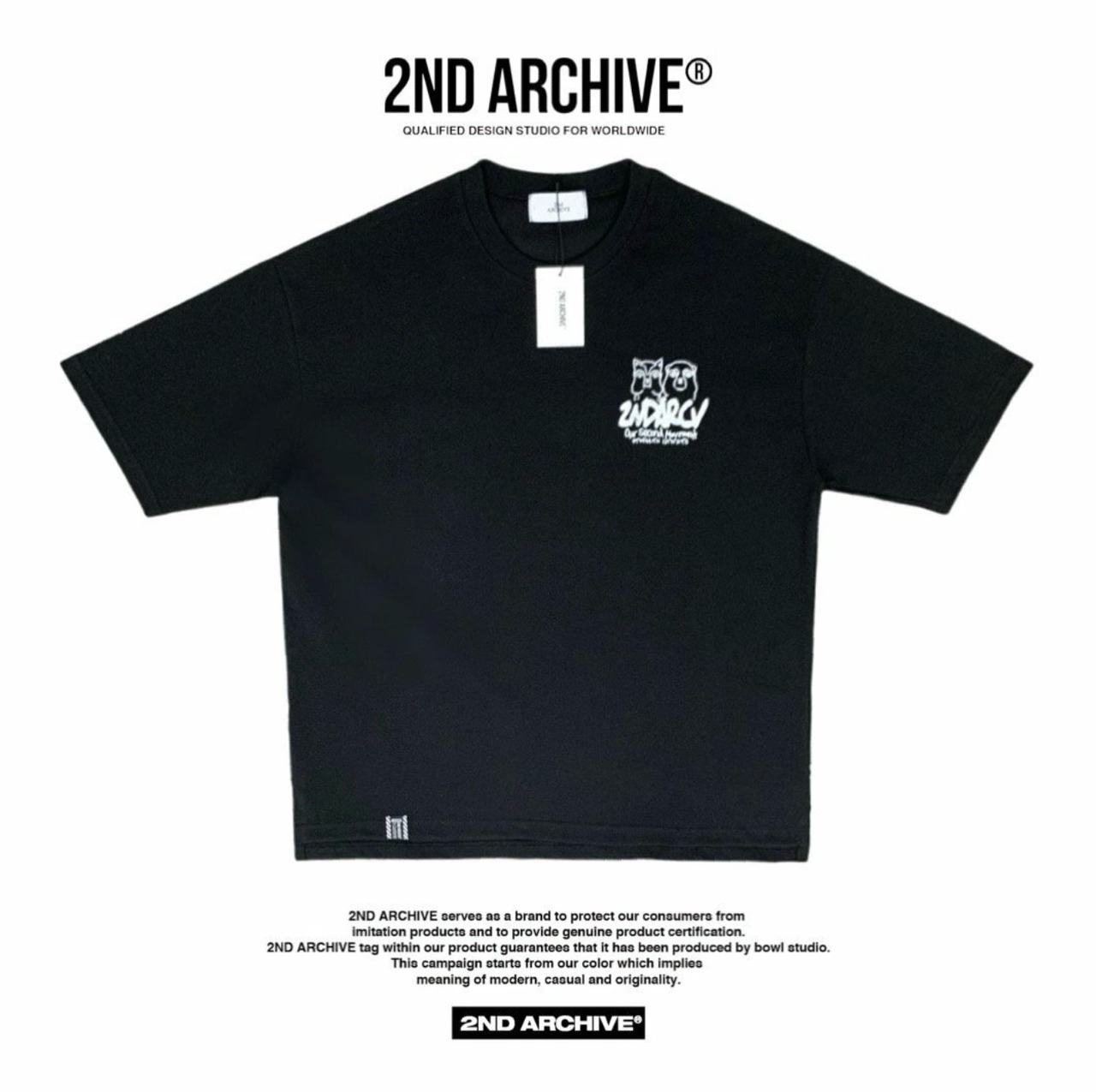 2ND029 2NDARCHIVE Tシャツ 韓国ファッション オーバーサイズ ユニセックス