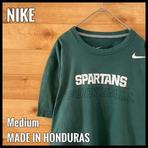 【NIKE】カレッジ ミシガン州立大学 ロゴ プリント Tシャツ フットボールチーム スパルタンズ アメフト Mサイズ us古着