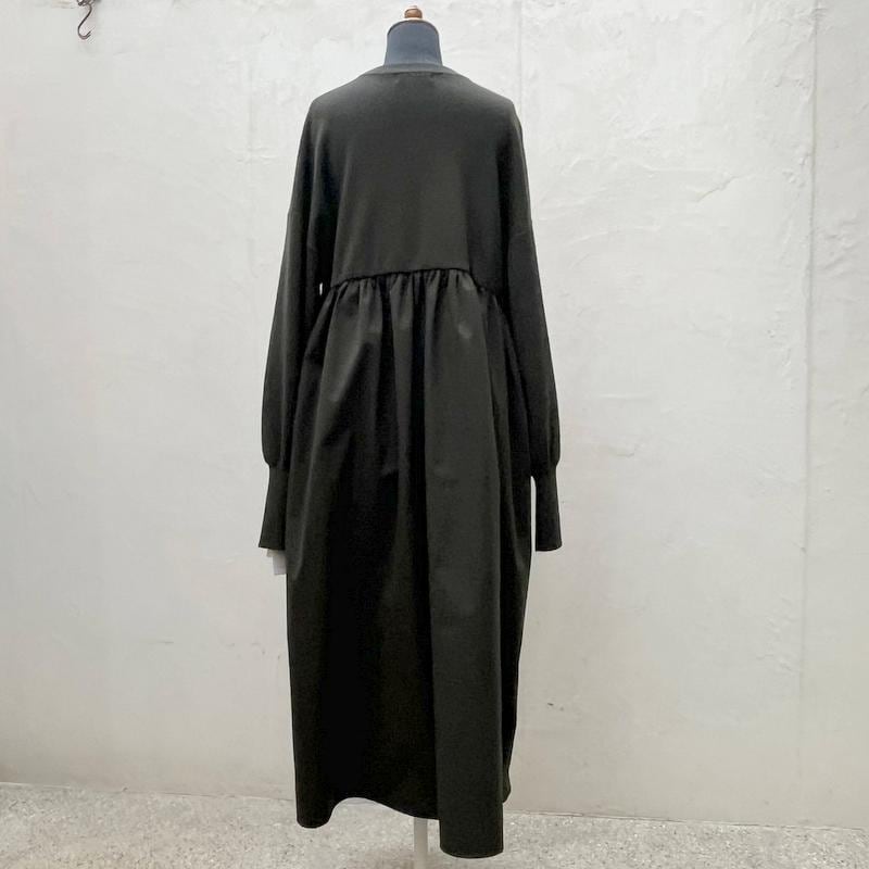 PASSIONE（パシオーネ）異素材ドッキングワンピース /カーキ（55