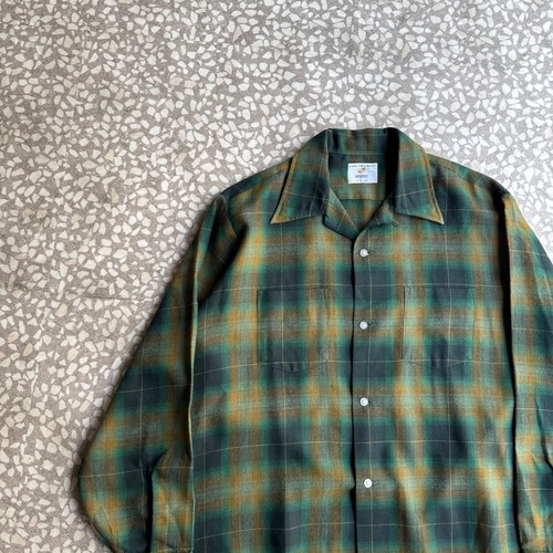 VAN HEUSEN / 60-70's rayon blend OC shirt sizeL