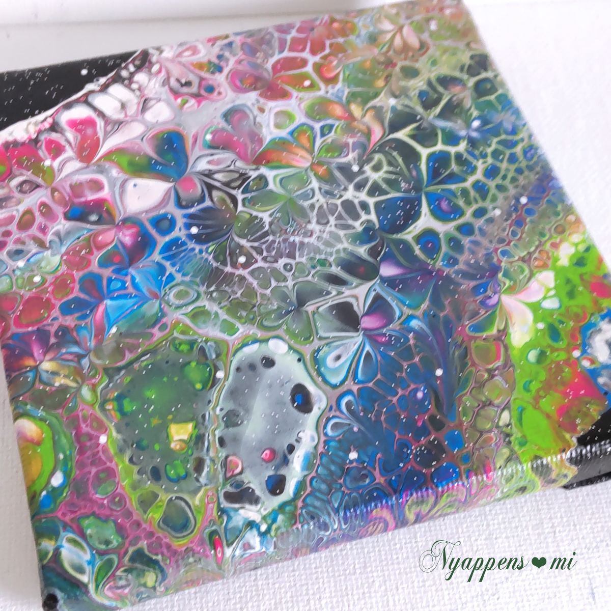 流動性アート フルイドアート 抽象画 アクリル画 箔押しラメ加工 J 3fb951bc096a8196d0dfeee0c9fe19