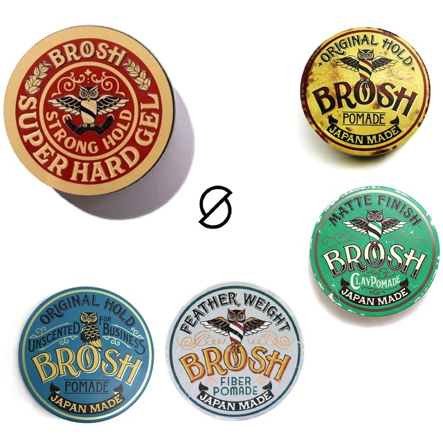 BROSH ブロッシュ各種ポマード・スーパーハードジェル 卸売決済用 ハーフ＆ハーフ