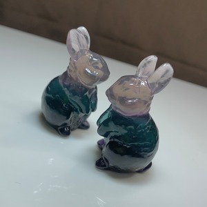 6.ペア☆カラフルフローライトうさぎさん