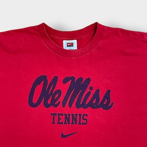 【NIKE】テニス TENNIS ロンT ロングTシャツ 長袖Tシャツ ロゴ プリント USA素材 X-LARGE ビッグサイズ 赤 ナイキ US古着