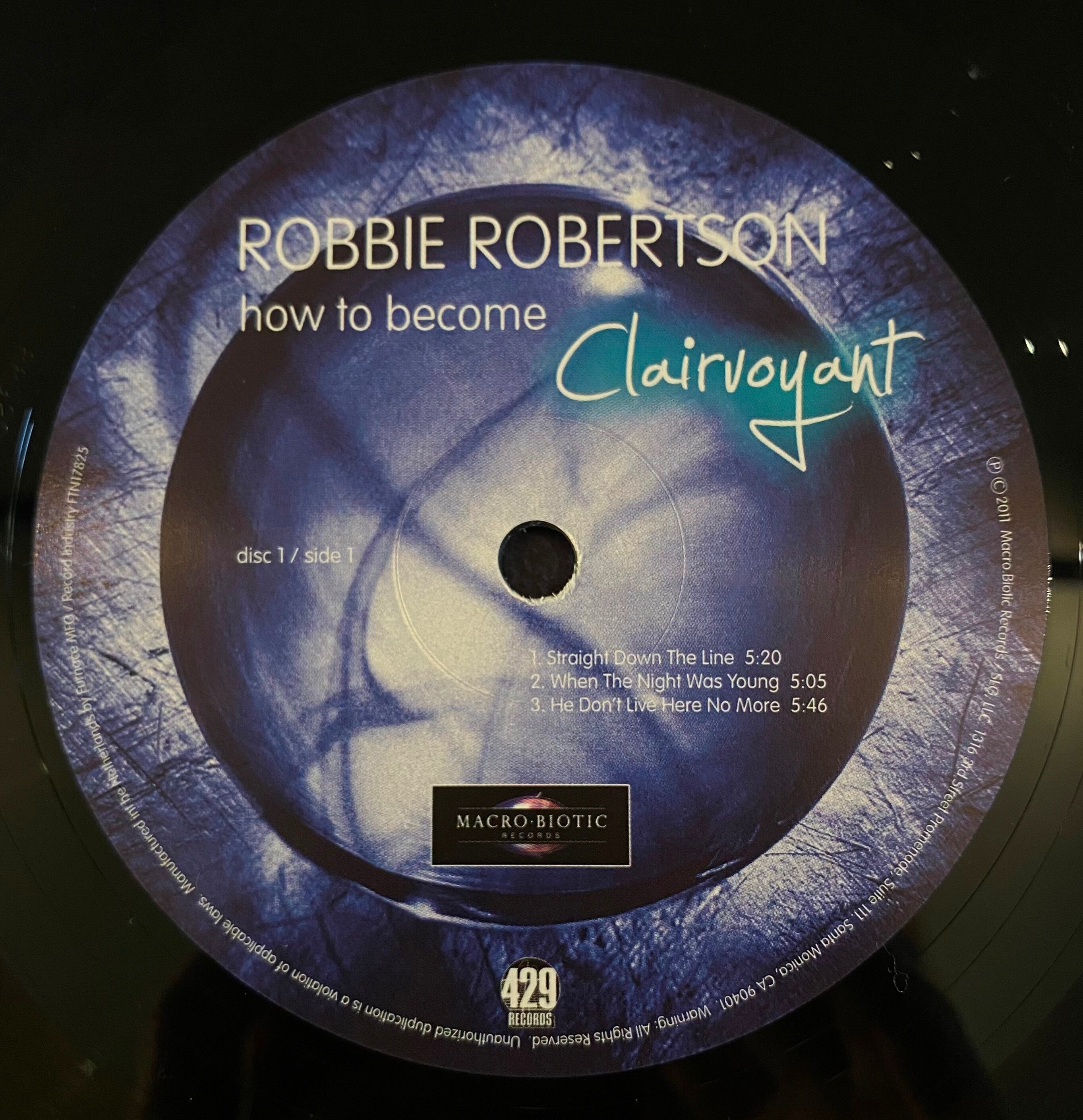 LP】ROBBIE ROBERTSON/How To Became Clairvoyant SORC 中古アナログレコード専門店