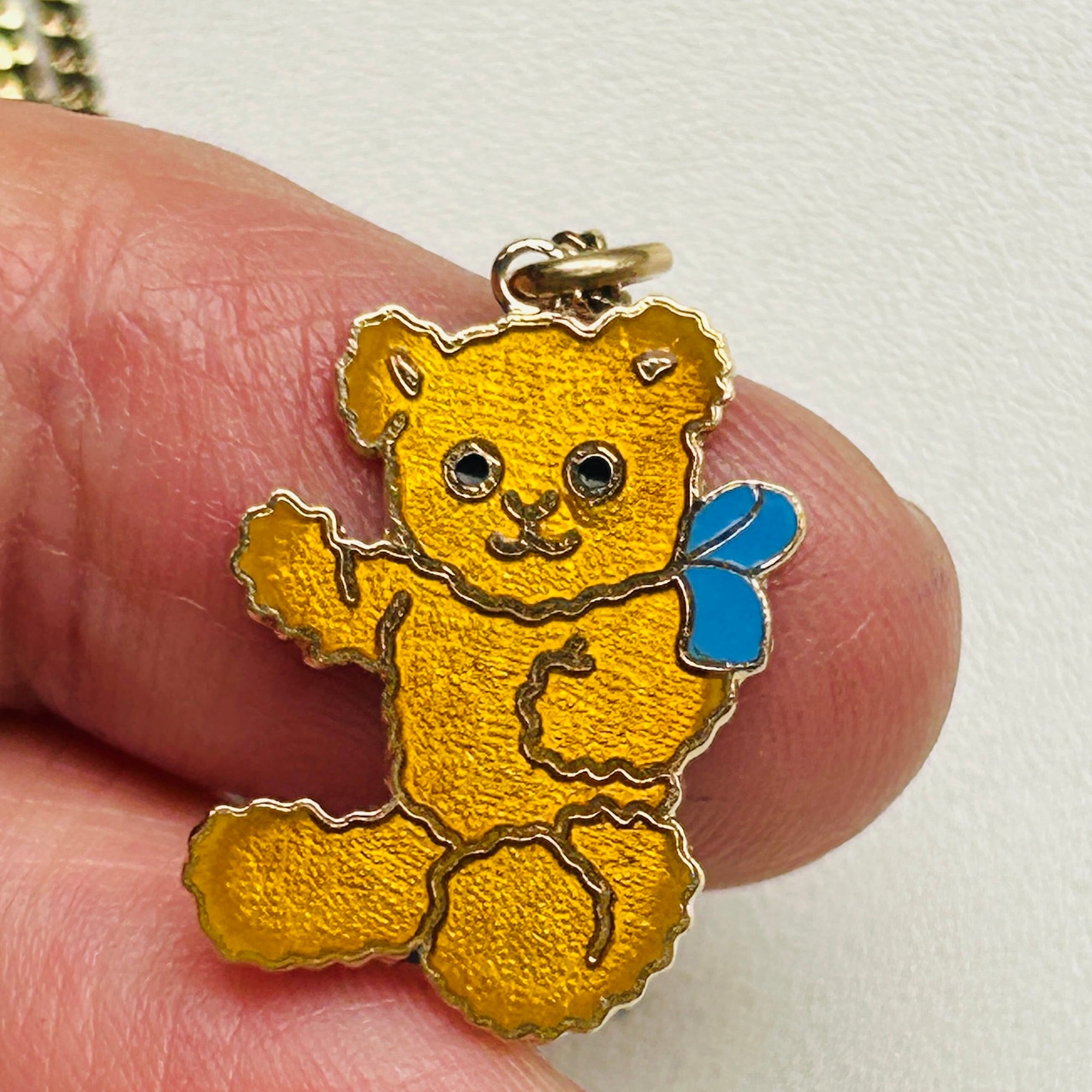ペンダントトップ　チャーム　ミラー　くま　ドイツ　ヴィンテージ GPシルバー925 Teddy Bear チャーム | Milo Antiques & Vintage