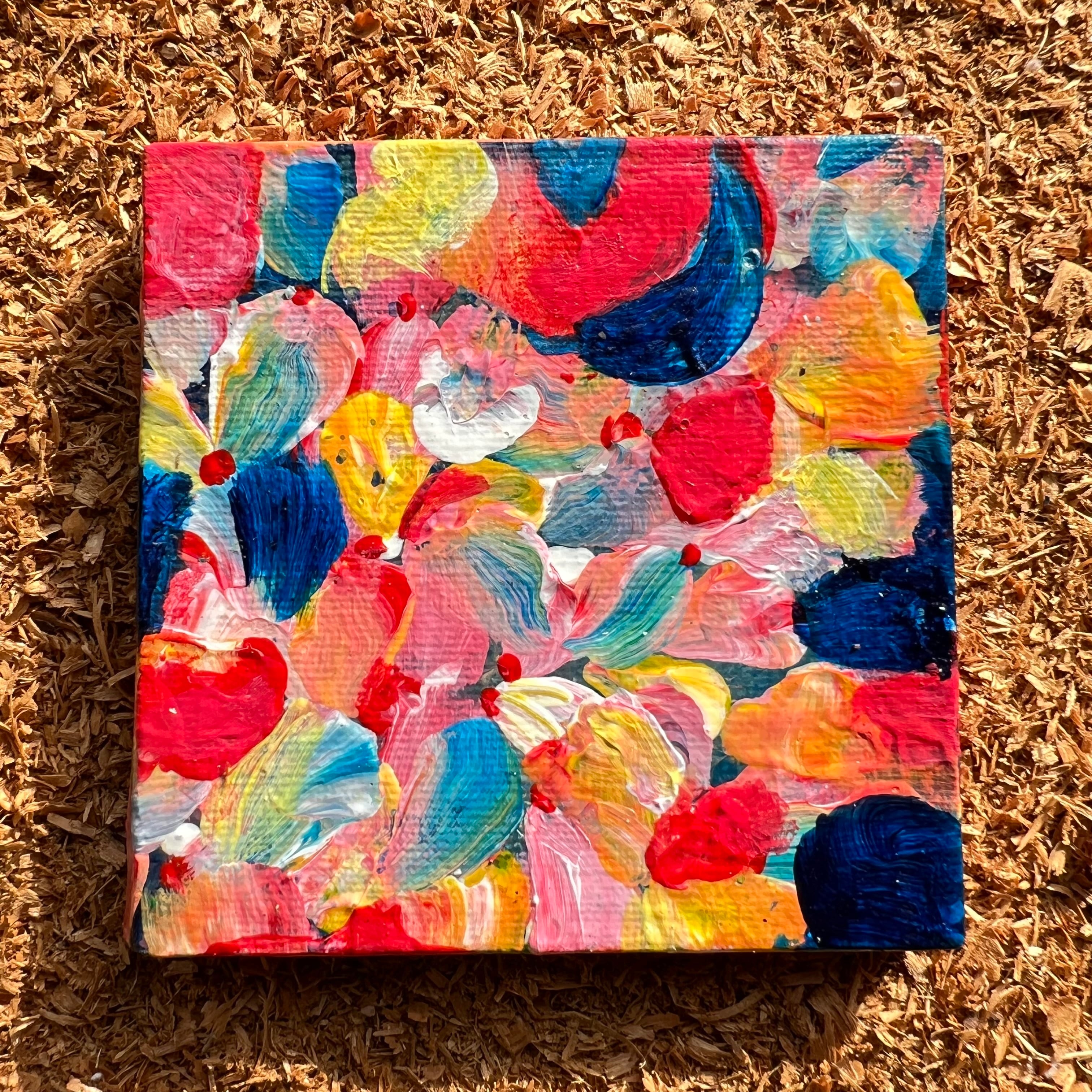 095_ モダンアート 抽象画 キャンバス(180mm✖️180mm) | そんざいがげ