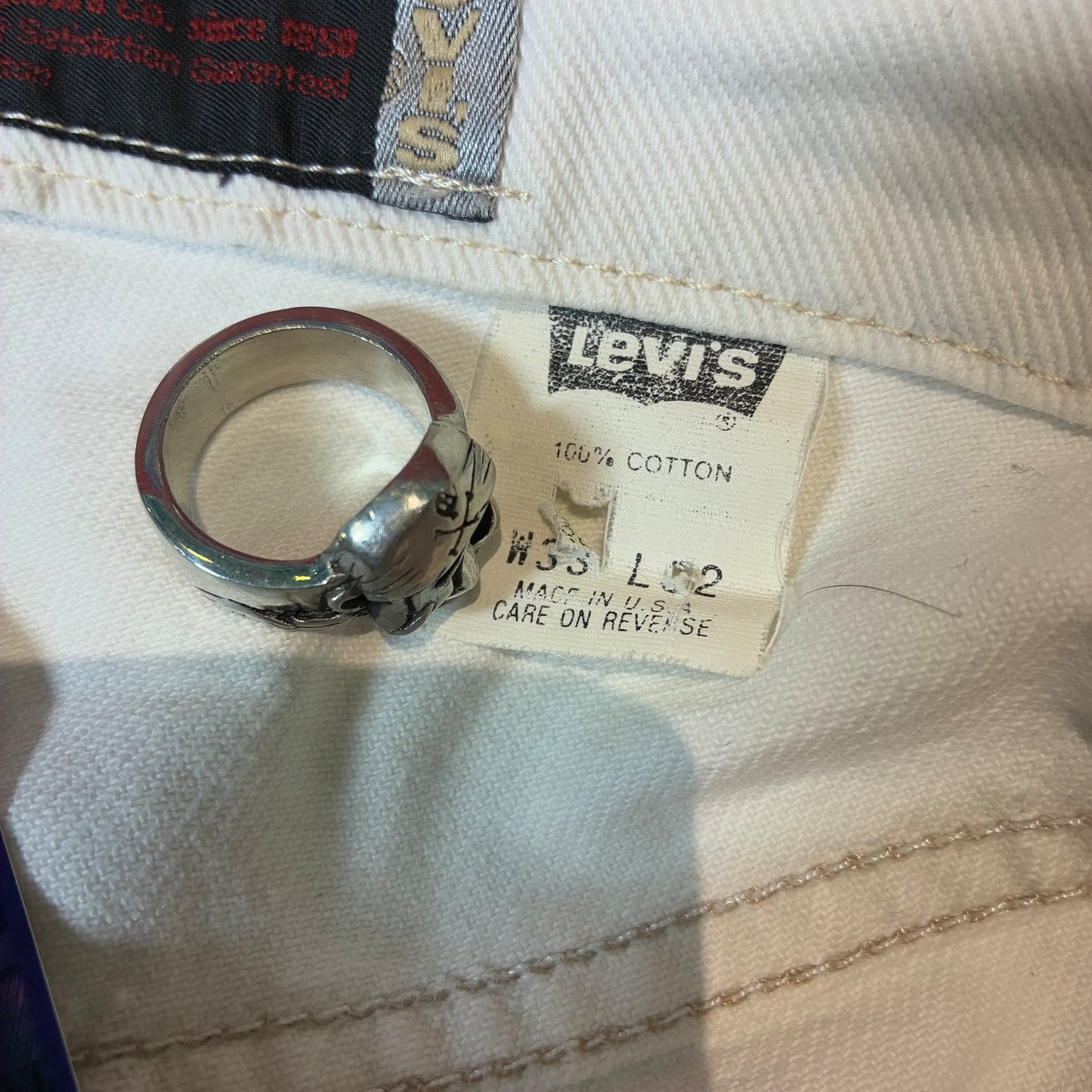 90s USA製Levi’s Silver Tab ホワイトデニムパンツ　W33 リーバイス　シルバータブ