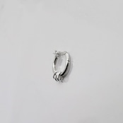 CROSS THIN HOOP with OVAL / クロスシンフープピアス ウィズ オーバル