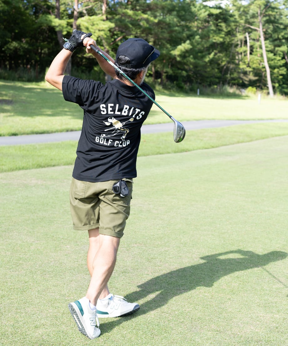 ROCKER Polo ”black” / ロッカー柄ポロシャツ | SELBITS GOLF CLUB